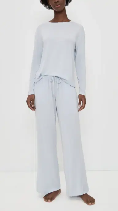 Eberjey Gisele Separates Long Sleeve Top Ice Blue | Thumbnail 5
