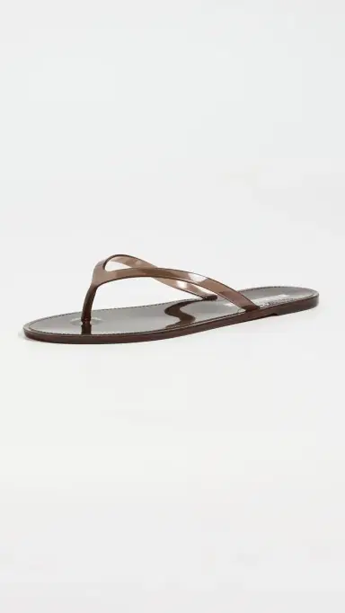 Black Suede Studio Crystal Jelly Flip Flops Chestnut | Thumbnail 2 Black Suede Studio Crystal Jelly Flip Flops Chestnut | Thumbnail 2