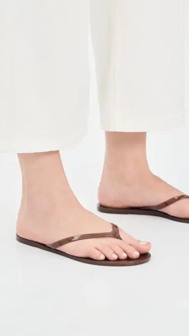 Black Suede Studio Crystal Jelly Flip Flops Chestnut | Thumbnail 3 Black Suede Studio Crystal Jelly Flip Flops Chestnut | Thumbnail 3