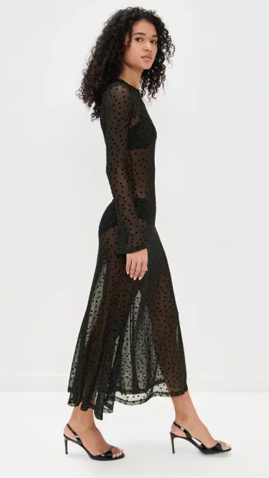LE BOP Hattie Dress Black Polka Dot | Thumbnail 4