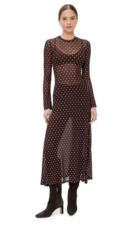 LE BOP Hattie Dress Chocolate Polka Dot | Thumbnail 1 LE BOP Hattie Dress Chocolate Polka Dot | Thumbnail 1