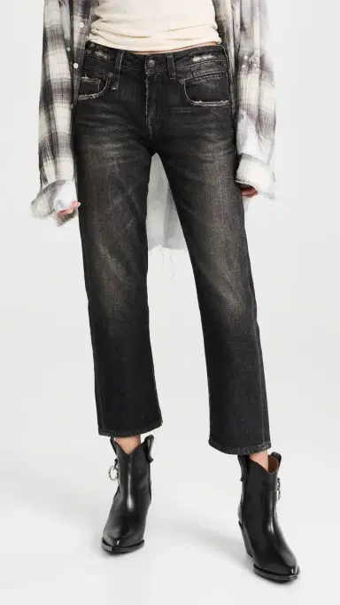R13 Boy Straight Jeans Abbey Black 26 | Thumbnail 2
