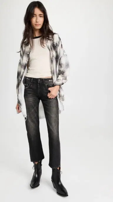R13 Boy Straight Jeans Abbey Black 26 | Thumbnail 5