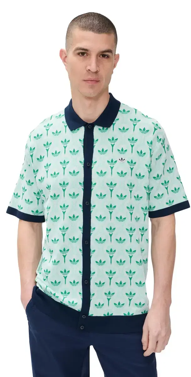 Originals Knit Polo White/Clear int/Court Green