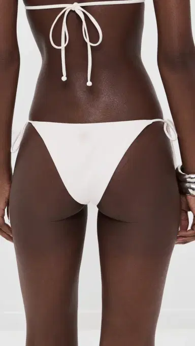 Leslie Amon Pearl White Bikini Bottoms White M | Thumbnail 3
