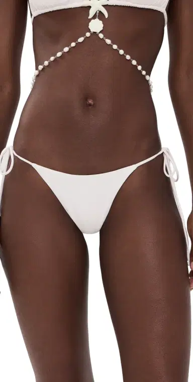 Leslie Amon Pearl White Bikini Bottoms White M | Thumbnail 1