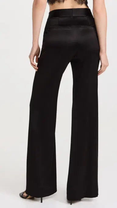 Alice + Olivia Dylan Satin Pants Black 0 | Thumbnail 3 Alice + Olivia Dylan Satin Pants Black 0 | Thumbnail 3