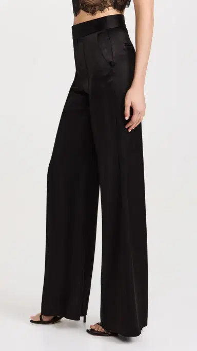 Alice + Olivia Dylan Satin Pants Black 0 | Thumbnail 4 Alice + Olivia Dylan Satin Pants Black 0 | Thumbnail 4