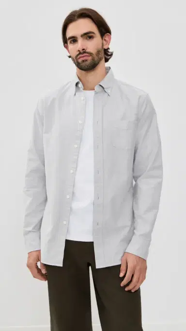 Reigning Champ Cotton Oxford Windsor Standard Shirt Light Grey | Thumbnail 2 Reigning Champ Cotton Oxford Windsor Standard Shirt Light Grey | Thumbnail 2