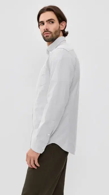 Reigning Champ Cotton Oxford Windsor Standard Shirt Light Grey | Thumbnail 4 Reigning Champ Cotton Oxford Windsor Standard Shirt Light Grey | Thumbnail 4