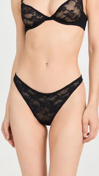 Fleur du Mal Le Stretch Lace Thong Black XL | Thumbnail 2 Fleur du Mal Le Stretch Lace Thong Black XL | Thumbnail 2