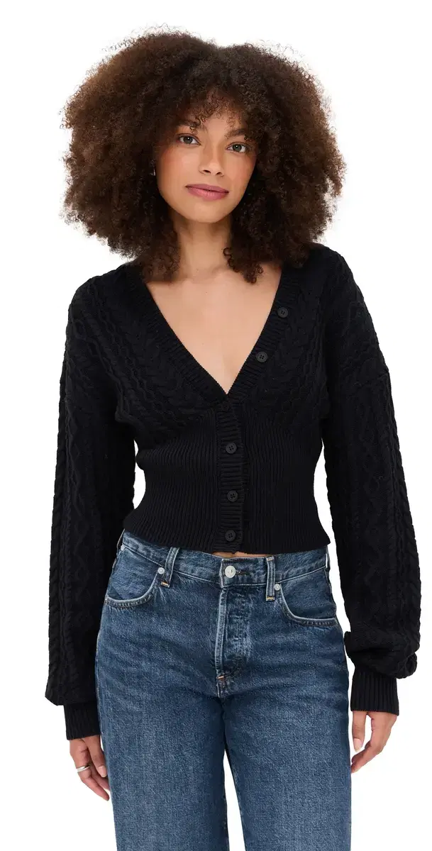 Emilia leeved Knit Cardigan Black