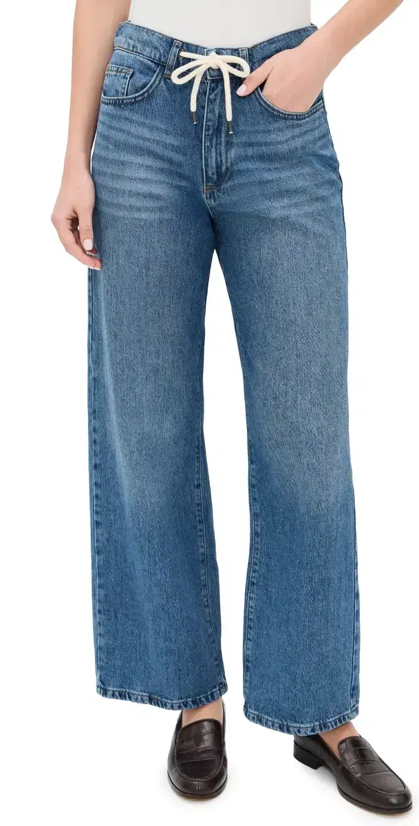 Secular Wesley Wide Leg Drawstring Jeans Vintage Wash