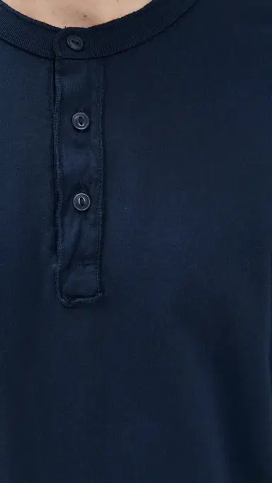 Save Khaki Short Sleeve Pima Henley Navy | Thumbnail 6