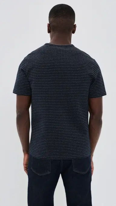 Frame Jacquard Stripe Tee Navy/Cream Stripe | Thumbnail 3 Frame Jacquard Stripe Tee Navy/Cream Stripe | Thumbnail 3