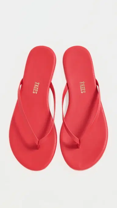 TKEES Solids Flip Flops Red 6 | Thumbnail 2