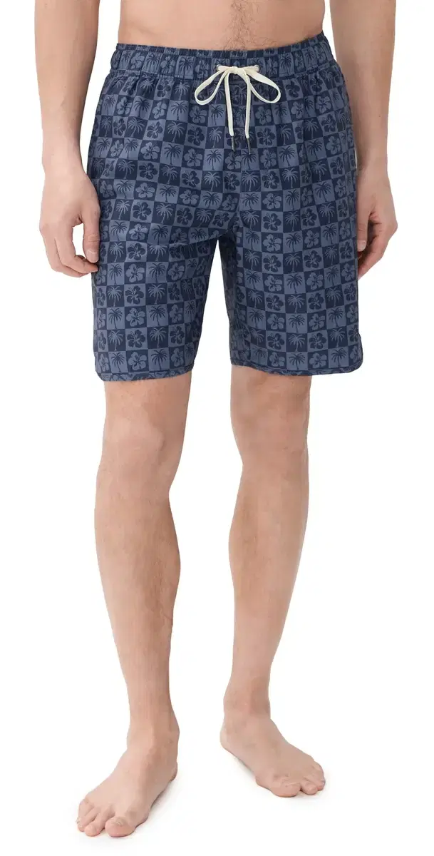 The Anchor Swim Trunks 8 Navy Hibiscus