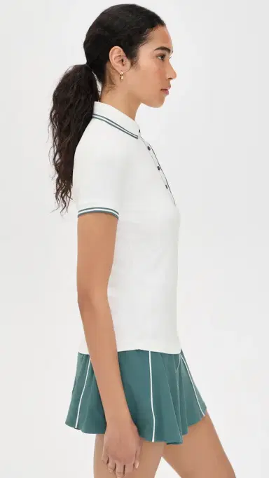 Greyson Luxe Scarlett Polo Top Arctic/100 | Thumbnail 4