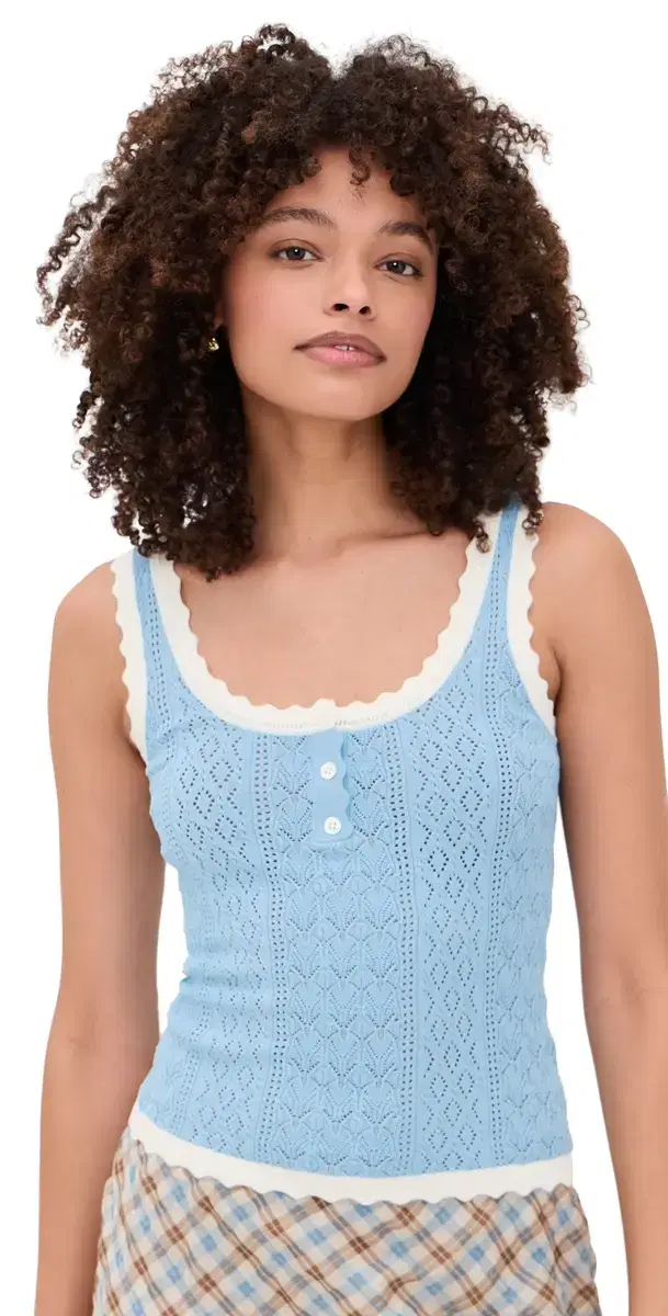 Georgia Knit Tank Top Blue