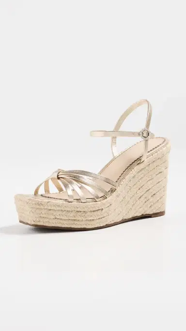 Cinq à Sept Helen Metallic Espadrille Wedges Light Gold Metallic | Thumbnail 2 Cinq à Sept Helen Metallic Espadrille Wedges Light Gold Metallic | Thumbnail 2