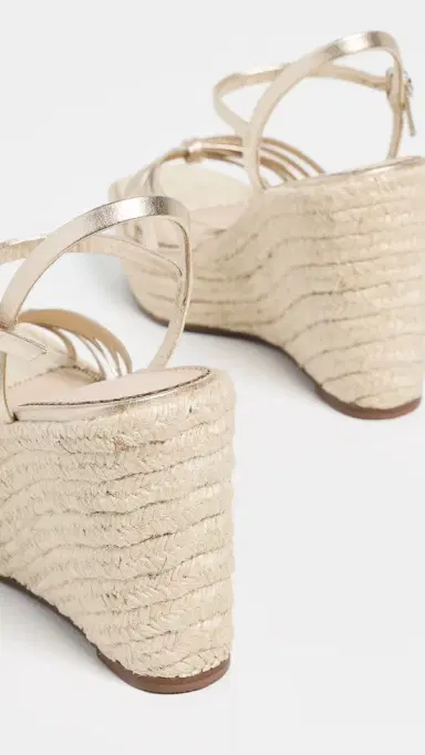 Cinq à Sept Helen Metallic Espadrille Wedges Light Gold Metallic | Thumbnail 4 Cinq à Sept Helen Metallic Espadrille Wedges Light Gold Metallic | Thumbnail 4