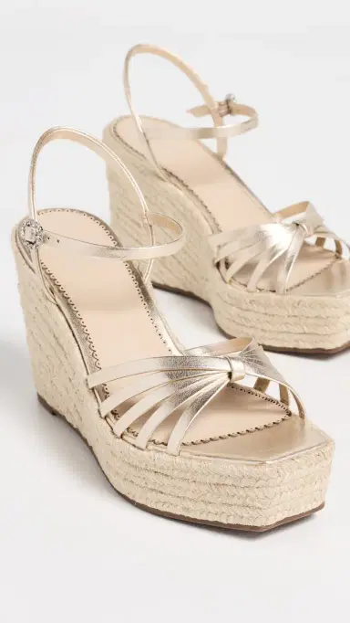 Cinq à Sept Helen Metallic Espadrille Wedges Light Gold Metallic | Thumbnail 5 Cinq à Sept Helen Metallic Espadrille Wedges Light Gold Metallic | Thumbnail 5