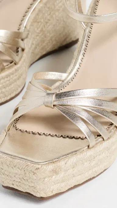 Cinq à Sept Helen Metallic Espadrille Wedges Light Gold Metallic | Thumbnail 6 Cinq à Sept Helen Metallic Espadrille Wedges Light Gold Metallic | Thumbnail 6