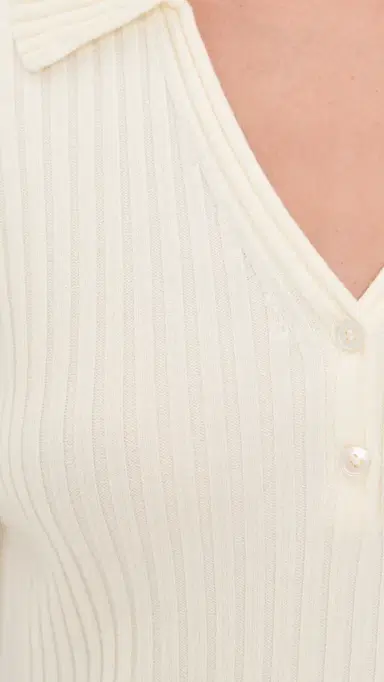Theory Front Rib Collared Long Sleeve Top New | Thumbnail 6