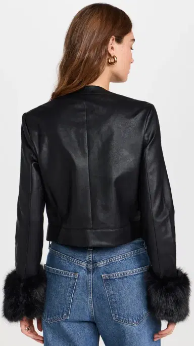 Wayf Boxy eather Jacket Black | Thumbnail 3 Wayf Boxy eather Jacket Black | Thumbnail 3