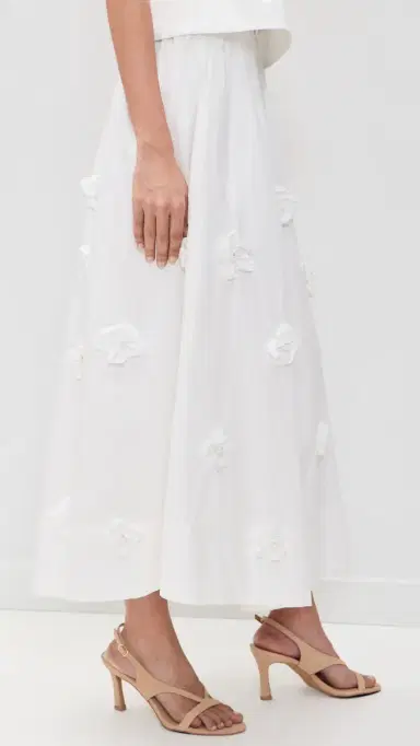 English Factory 3D Flower Midi Skirt White | Thumbnail 4