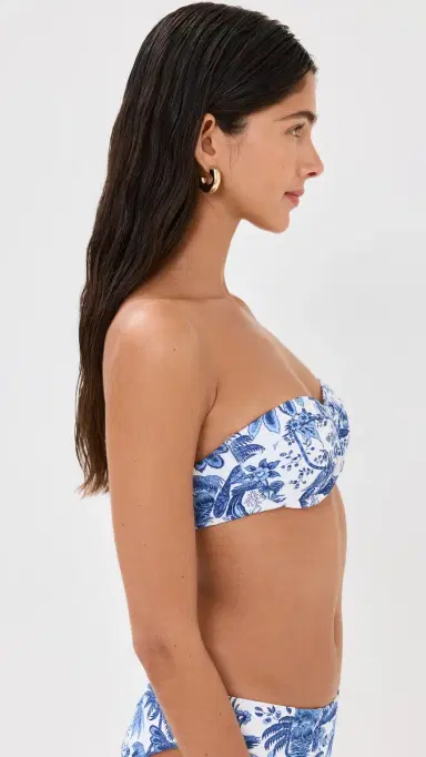 Staud Jo Balconette Bikini Top Blue Toile M | Thumbnail 5