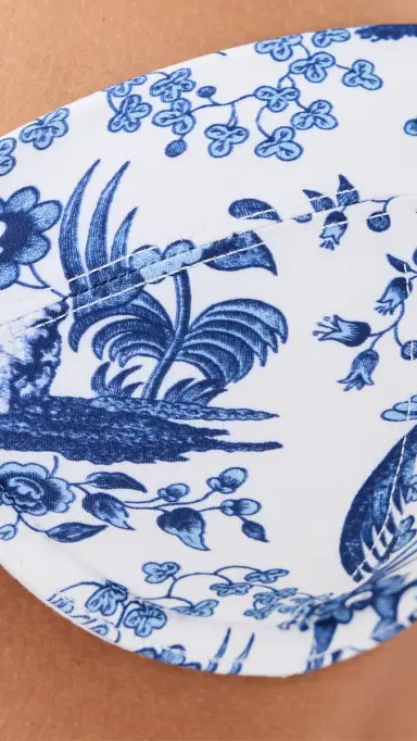 Staud Jo Balconette Bikini Top Blue Toile M | Thumbnail 6
