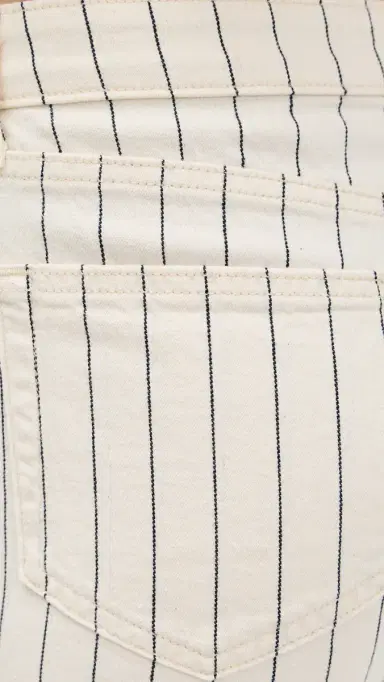 L'Agence Wanda Crop Wide Leg Jeans Ecru/Navy Stripe 33 | Thumbnail 6