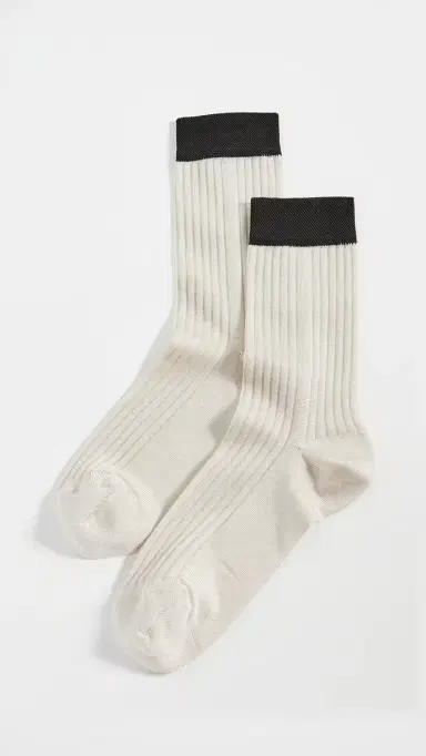 Stems Blocked Rib Socks /Black One Size | Thumbnail 2