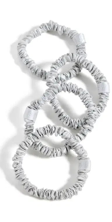 Slip Skinny Silk Scrunchies Set of 4 Silver One Size | Thumbnail 1