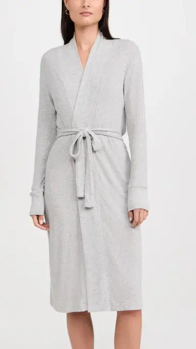 PJ Salvage Textured Essentials Robe Heather Grey S | Thumbnail 2