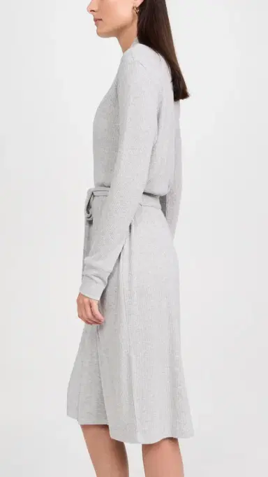 PJ Salvage Textured Essentials Robe Heather Grey S | Thumbnail 4