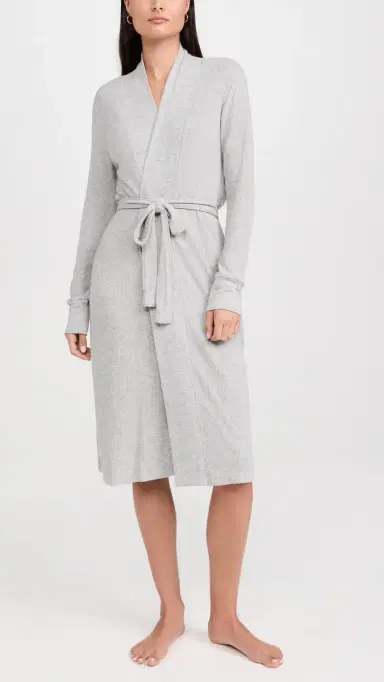 PJ Salvage Textured Essentials Robe Heather Grey S | Thumbnail 5
