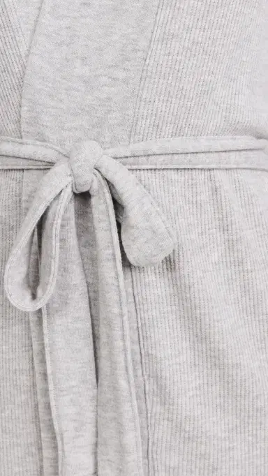 PJ Salvage Textured Essentials Robe Heather Grey S | Thumbnail 6