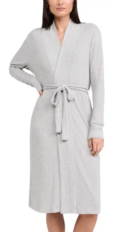 PJ Salvage Textured Essentials Robe Heather Grey S | Thumbnail 1