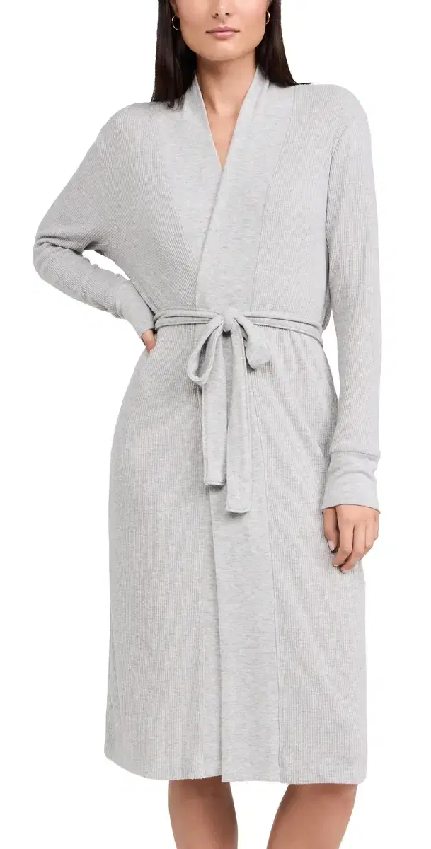 Textured Essentials Robe Heather Grey
