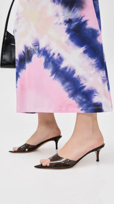 Gianvito Rossi Elle 55 Glass + Vernice Sandals Fume/Black 37 | Thumbnail 3