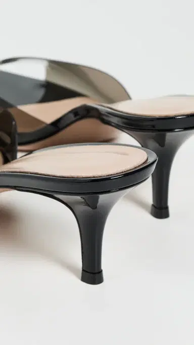 Gianvito Rossi Elle 55 Glass + Vernice Sandals Fume/Black 37 | Thumbnail 4