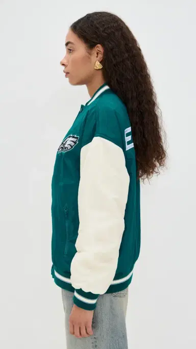 Terez Eagles Colorblock Bomber Jacket Eagles Midnight Green/Sugar M | Thumbnail 4