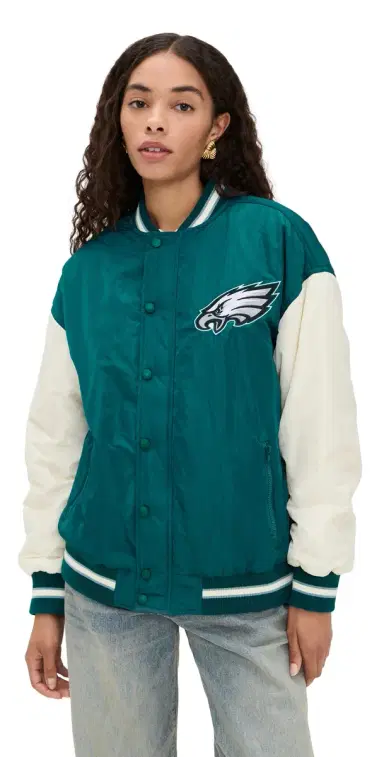 Terez Eagles Colorblock Bomber Jacket Eagles Midnight Green/Sugar M | Thumbnail 1