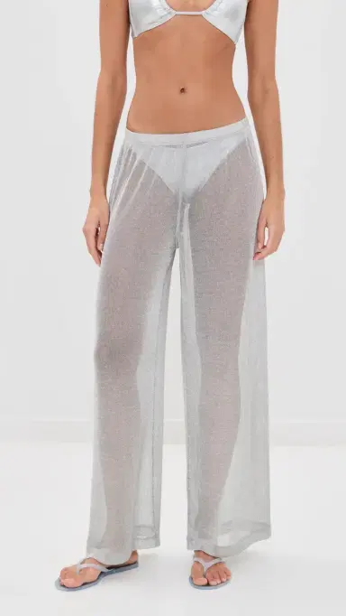 STAUD Ali etallic Coverup Pants Silver | Thumbnail 2 STAUD Ali etallic Coverup Pants Silver | Thumbnail 2