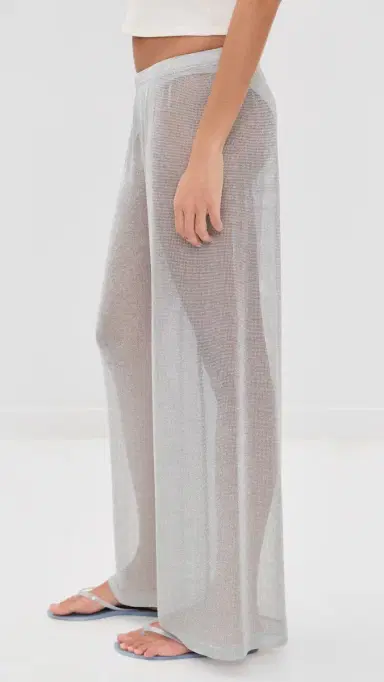 STAUD Ali etallic Coverup Pants Silver | Thumbnail 4 STAUD Ali etallic Coverup Pants Silver | Thumbnail 4