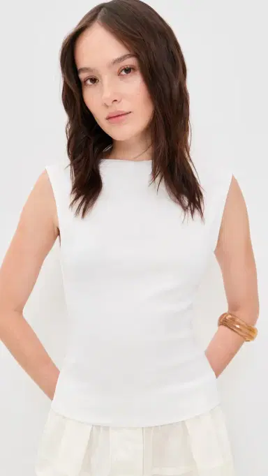 St. Agni Cotton Ballerina Top White | Thumbnail 2