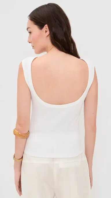 St. Agni Cotton Ballerina Top White | Thumbnail 3