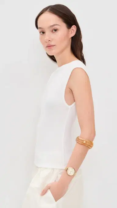 St. Agni Cotton Ballerina Top White | Thumbnail 4